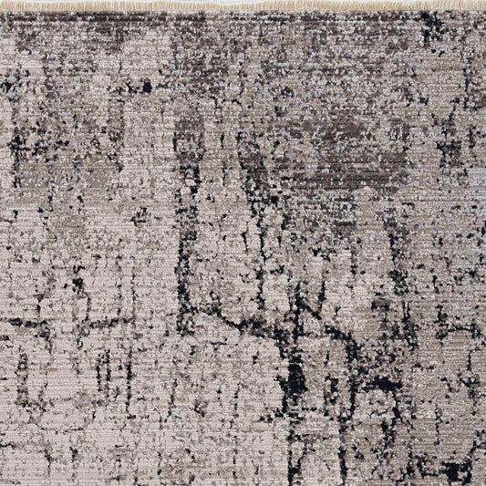 2' X 8' Ivory Or Grey Abstract Cracks Runner Rug - Homeroots - Flyclothing LLC