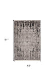 5' X 8' Ivory Grey Machine Woven Abstract Indoor Area Rug - Homeroots - Flyclothing LLC