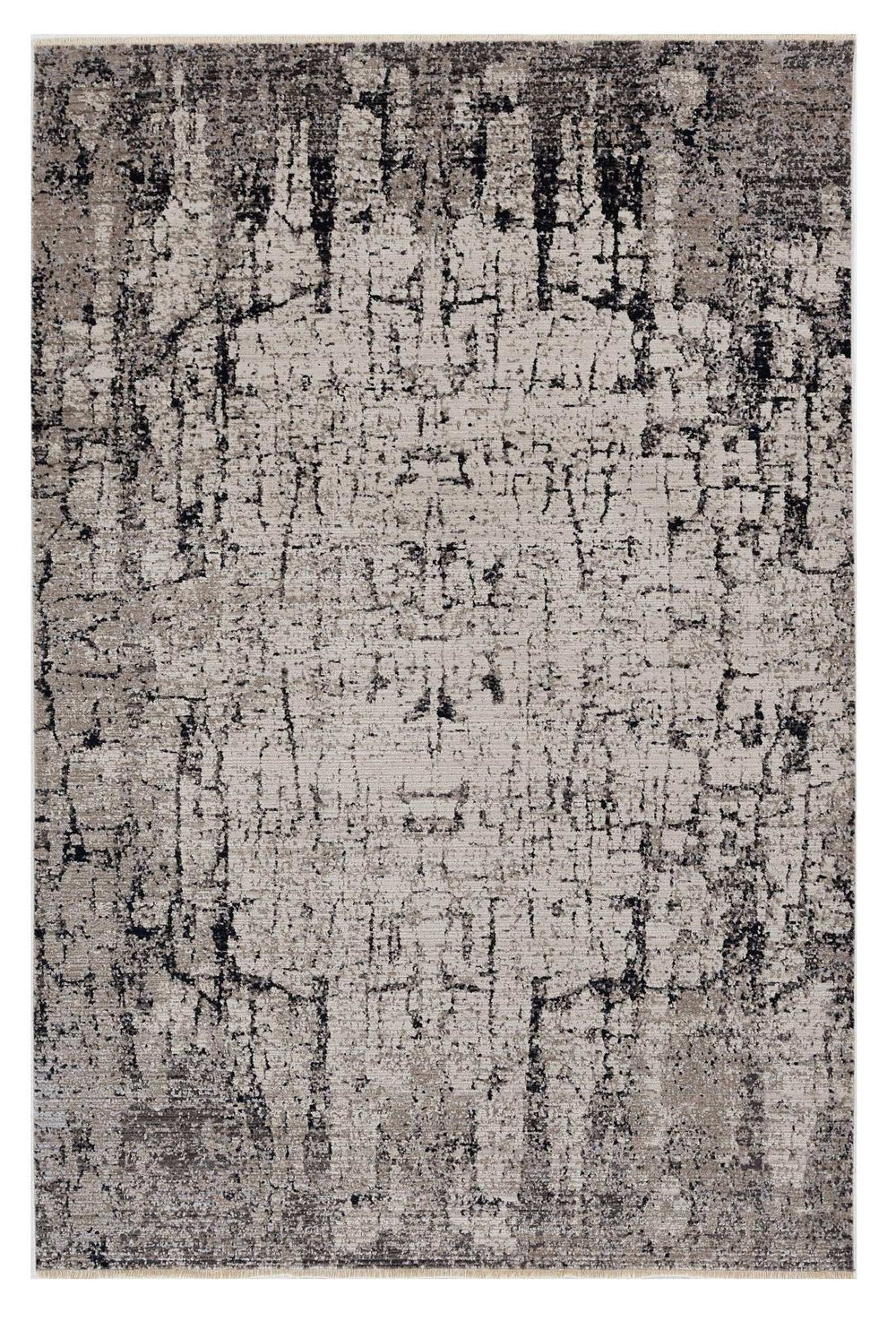 94 X 130 Ivory Or Grey Polyester Rug - Homeroots - Flyclothing LLC