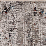 7' Beige Grey Machine Woven Shrank Abstract Design Indoor Runner Rug - Homeroots - Flyclothing LLC