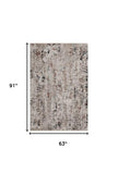 5' X 8' Beige Or Grey Abstract Transitional Indoor Area Rug - Homeroots - Flyclothing LLC