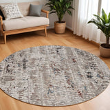 8' Blue Gray Round Area Rug - Homeroots - Flyclothing LLC
