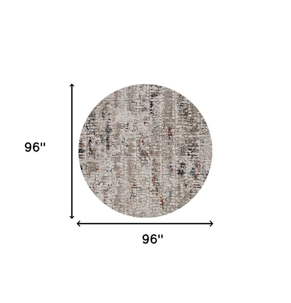 8' Blue Gray Round Area Rug - Homeroots - Flyclothing LLC