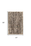 4' X 6' Grey Machine Woven Shrank Distressed Traditional Design Indoor Area Rug - Homeroots - Flyclothing LLC