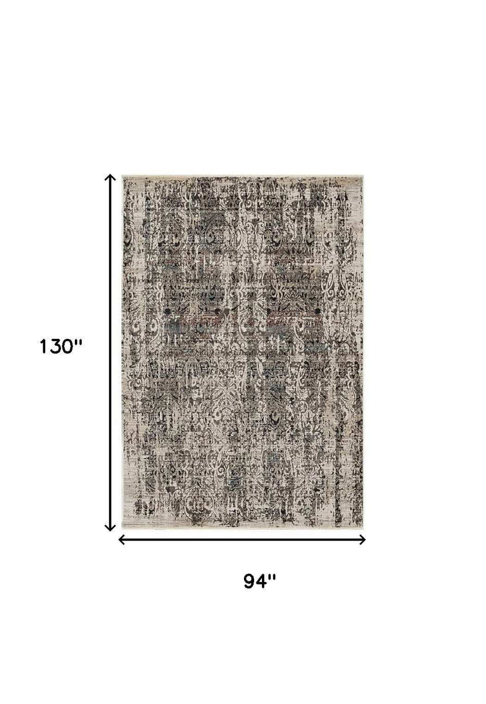 94 X 130 Grey Polyester Rug - Homeroots - Flyclothing LLC