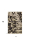 4' X 5' Ivory Or Charcoal Abstract Area Rug - Homeroots - Flyclothing LLC