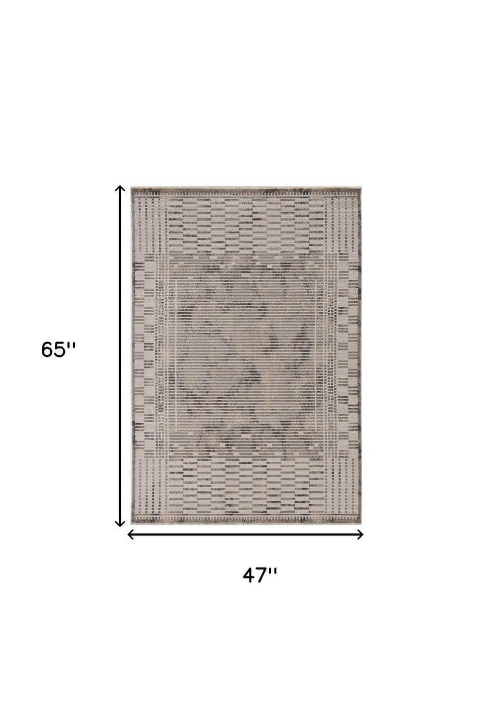 4' X 6' Beige Machine Woven Shrank Abstract Lines Design Indoor Area Rug - Homeroots - Flyclothing LLC