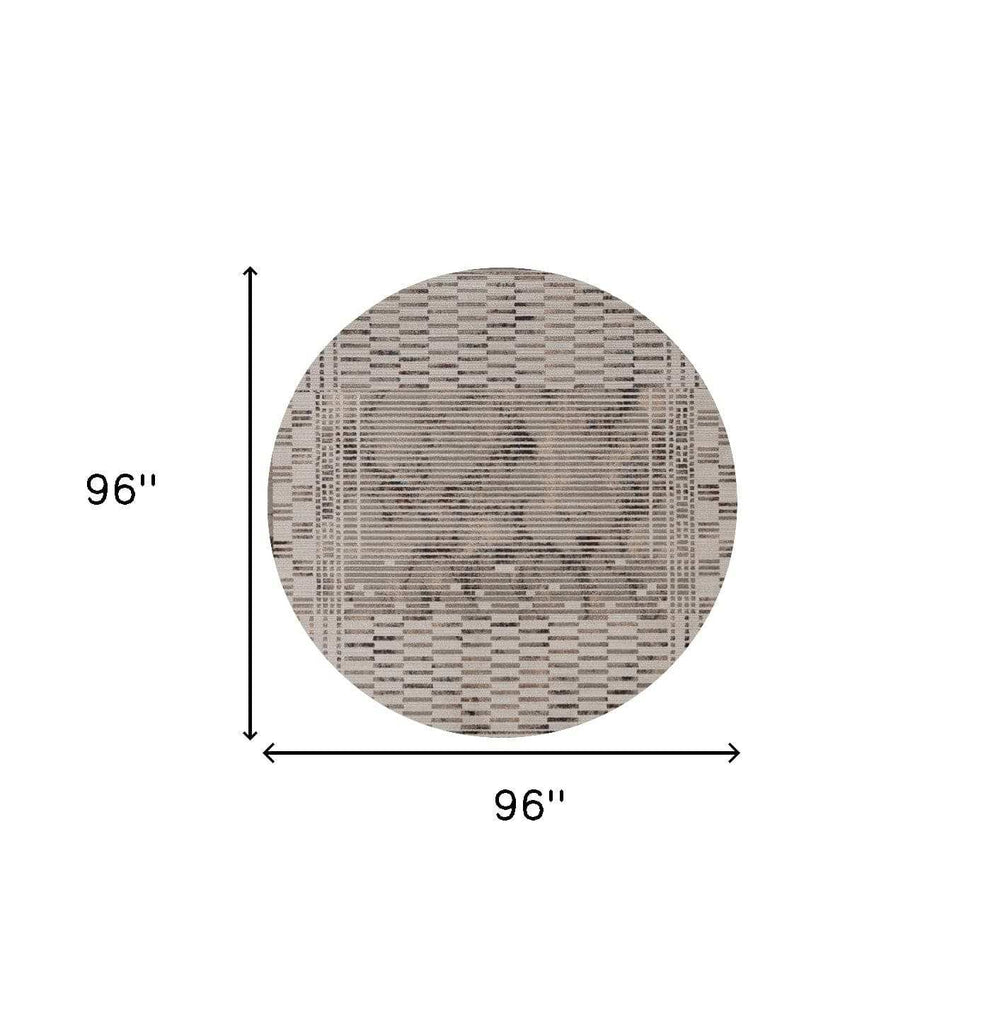 8' Natural Round Area Rug - Homeroots - Flyclothing LLC