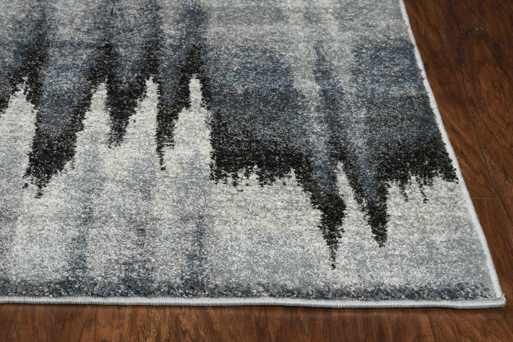 3' X 5' Blue Ivory Machine Woven Abstract Pulse Area Rug - Homeroots - Flyclothing LLC