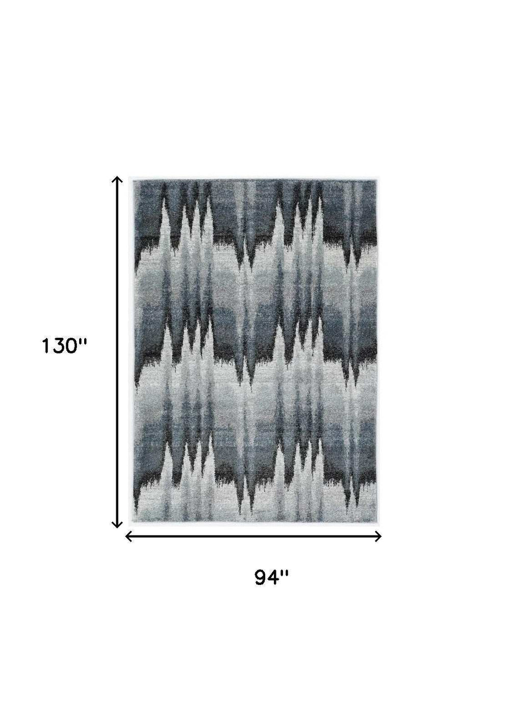 94 X 130 Blue Ivory Polypropylene Rug - Homeroots - Flyclothing LLC