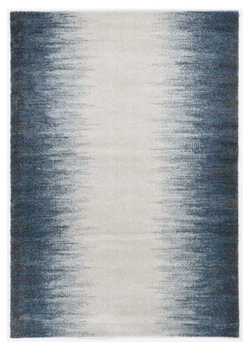 5' X 8' Ivory Or Blue Gradient Bordered Indoor Area Rug - Homeroots - Flyclothing LLC