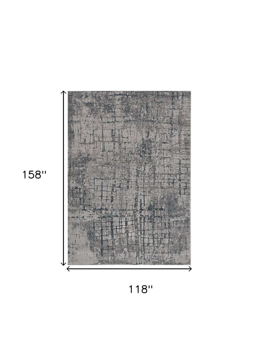 10' X 13' Gray Abstract Area Rug - Homeroots - Flyclothing LLC
