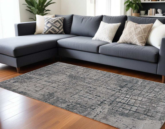 10' X 13' Gray Abstract Area Rug - Homeroots - Flyclothing LLC