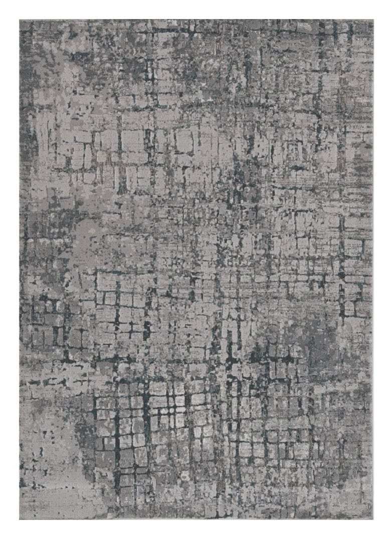 10' X 13' Gray and Ivory Abstract Area Rug - Homeroots - Flyclothing LLC
