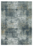 3' X 5' Ivory Navy and Gray Abstract Area Rug - Homeroots - Flyclothing LLC