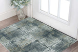 3' X 5' Ivory Navy and Gray Abstract Area Rug - Homeroots - Flyclothing LLC