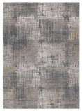 7' X 10' Ivory Navy and Gray Abstract Area Rug - Homeroots - Flyclothing LLC