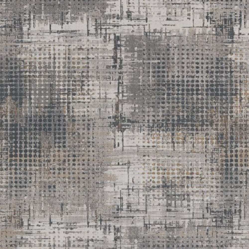 7' X 10' Ivory Navy and Gray Abstract Area Rug - Homeroots - Flyclothing LLC