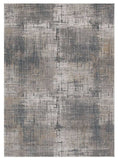 8' X 11' Ivory Navy and Gray Abstract Area Rug - Homeroots - Flyclothing LLC