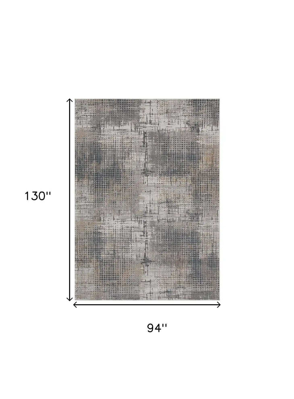 8' X 11' Ivory Navy and Gray Abstract Area Rug - Homeroots - Flyclothing LLC