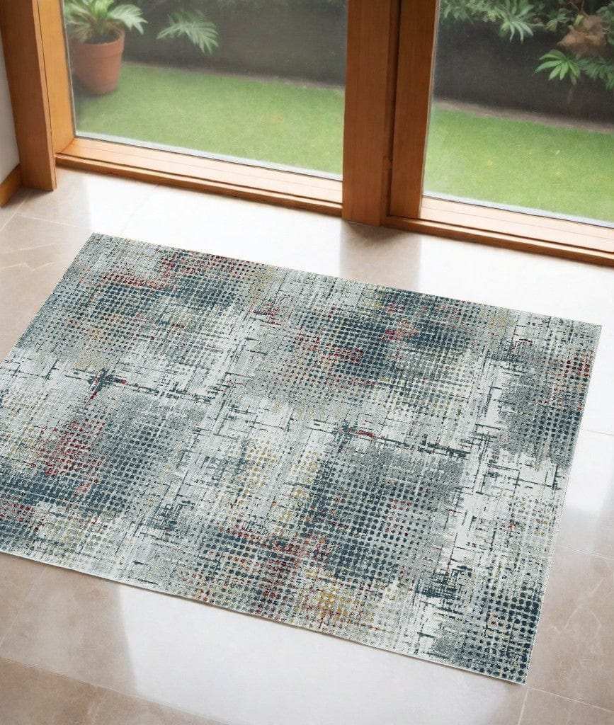 3' X 5' Gray Abstract Area Rug - Homeroots - Flyclothing LLC