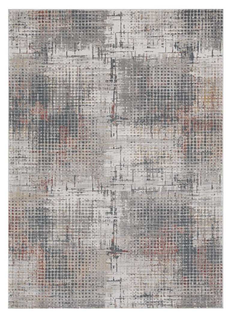 8' X 11' Ivory Gray and Gold Abstract Area Rug - Homeroots - Flyclothing LLC