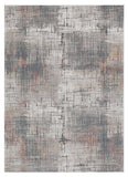 8' X 11' Ivory Gray and Gold Abstract Area Rug - Homeroots - Flyclothing LLC