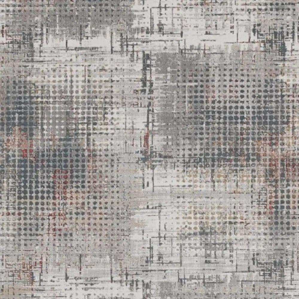 8' X 11' Ivory Gray and Gold Abstract Area Rug - Homeroots - Flyclothing LLC