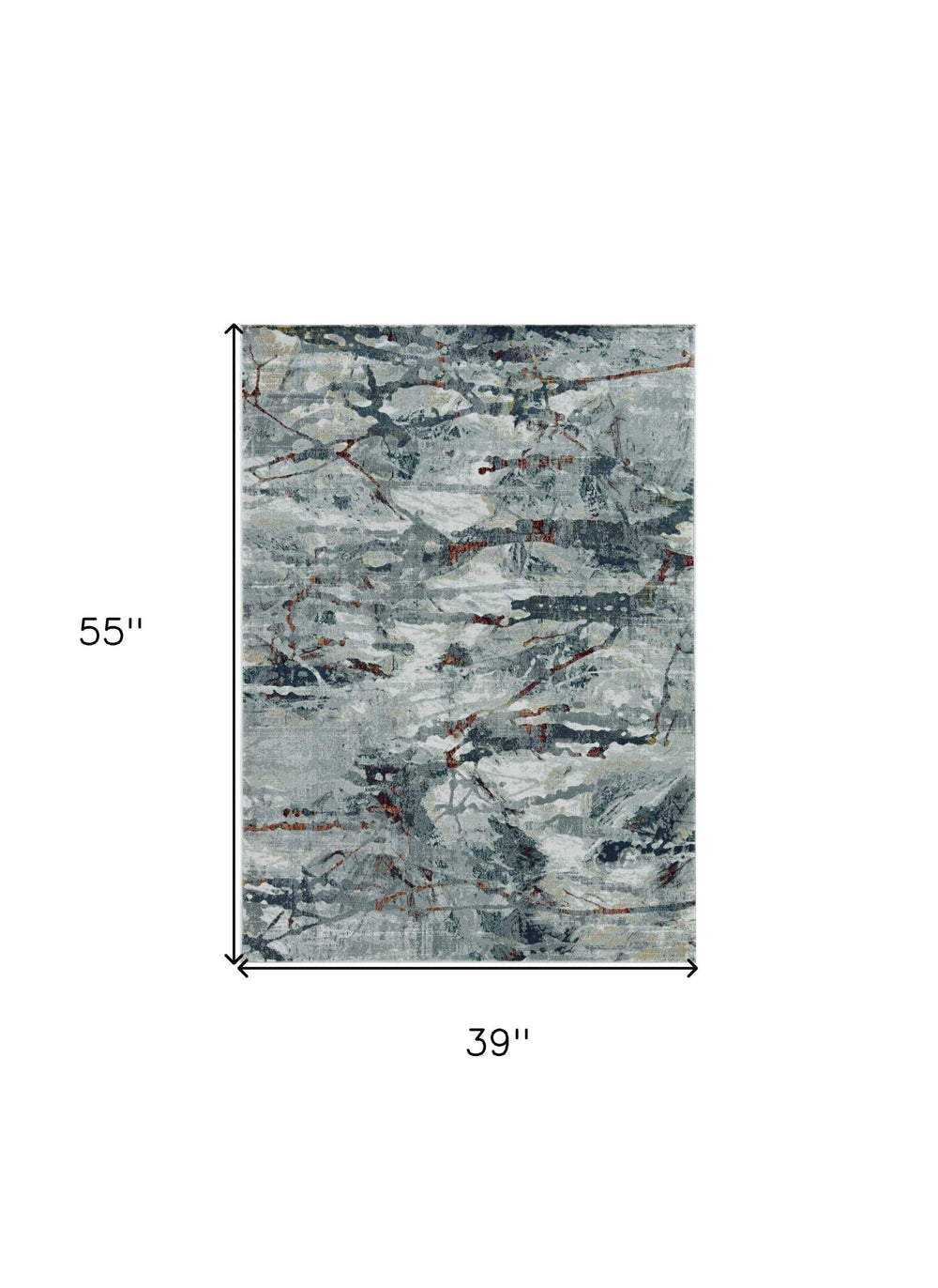 3' X 5' Gray Abstract Area Rug - Homeroots - Flyclothing LLC