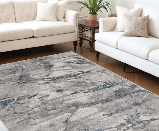 10' X 13' Gray Abstract Area Rug - Homeroots - Flyclothing LLC