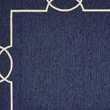 8' X 11' Navy and Ivory Geometric Hand Hooked Area Rug - Homeroots - Flyclothing LLC