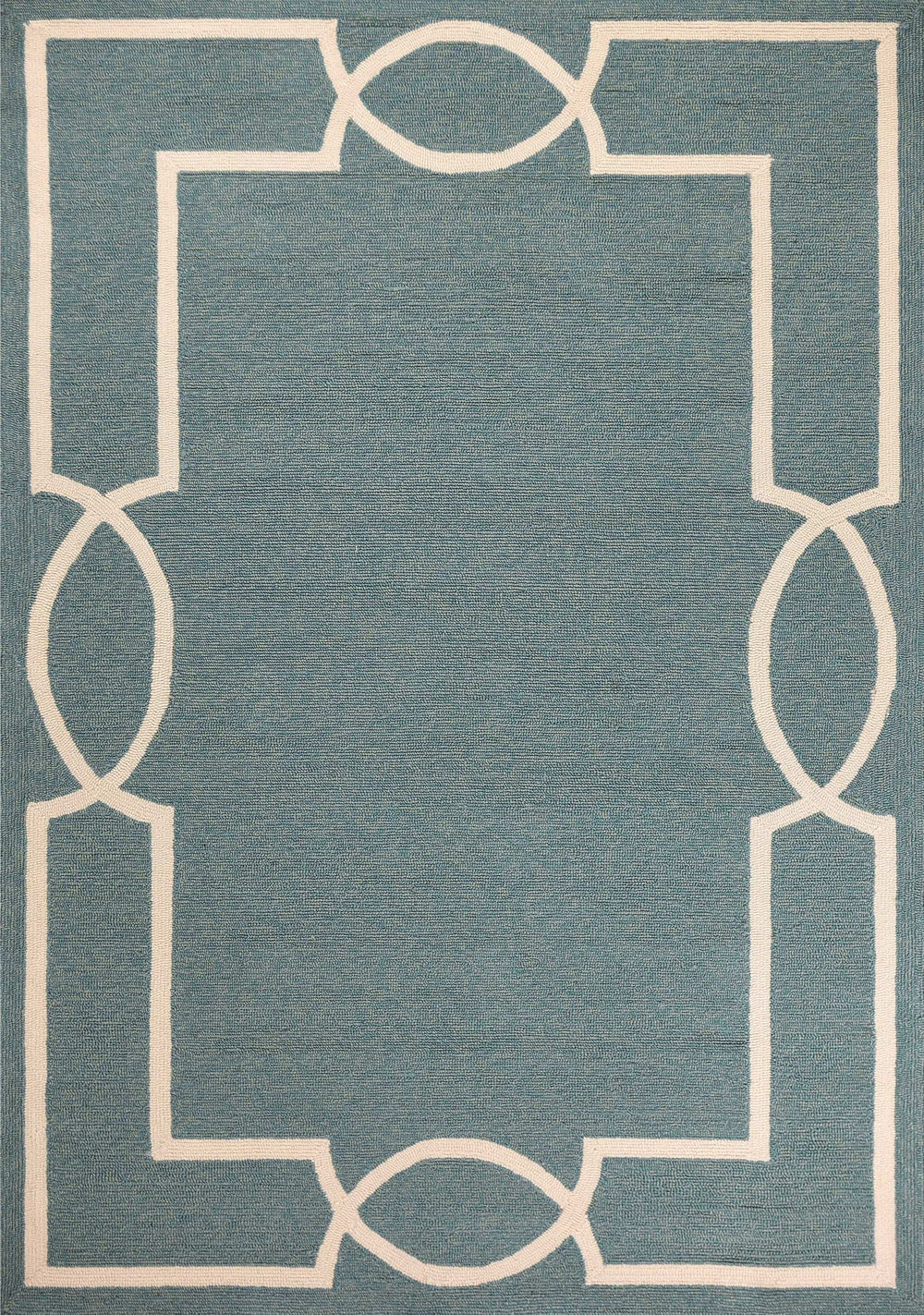 5' X 7' Spa Coastal Bordered Indoor Outdoor Area Rug - Homeroots - Flyclothing LLC