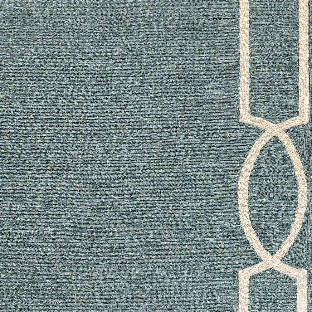 5' X 7' Spa Coastal Bordered Indoor Outdoor Area Rug - Homeroots - Flyclothing LLC