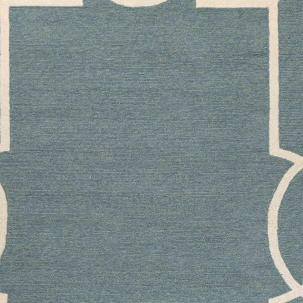 5' X 7' Spa Coastal Bordered Indoor Outdoor Area Rug - Homeroots - Flyclothing LLC