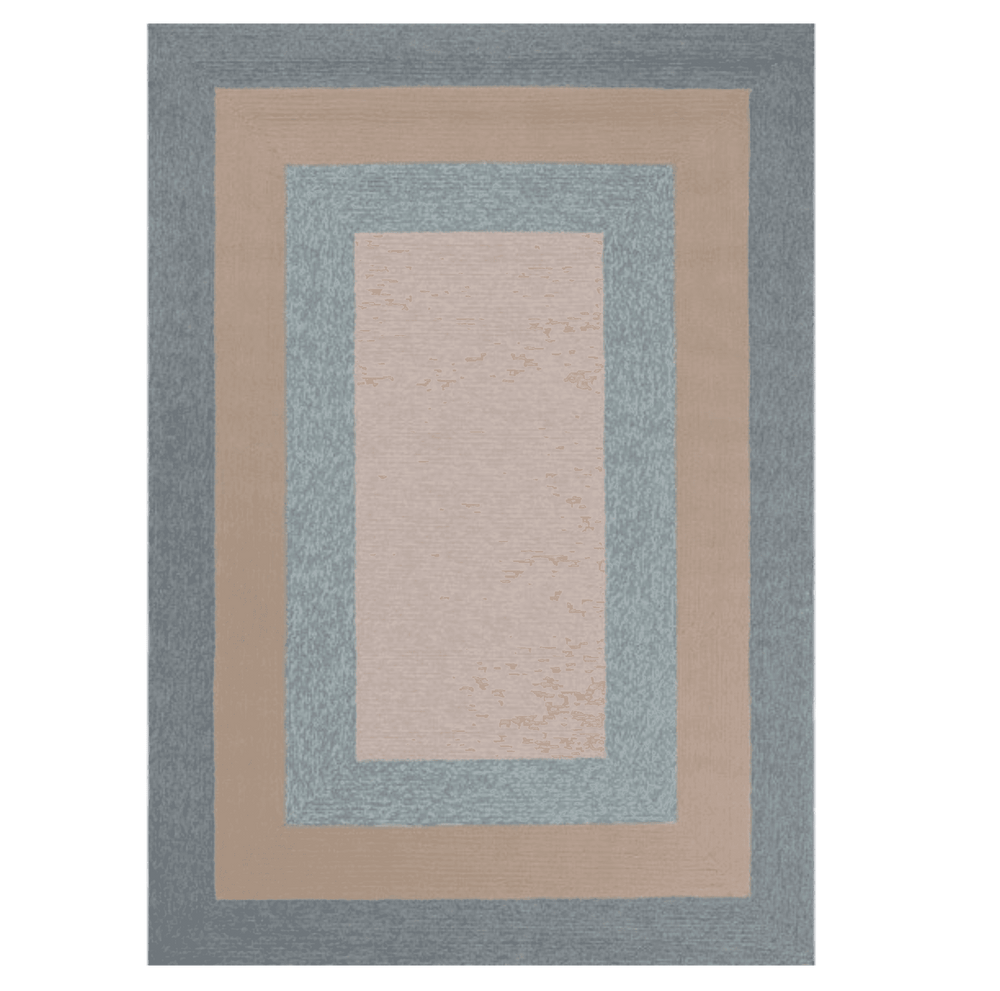 8' X 11' Blue and Beige Handmade Indoor Outdoor Area Rug - Homeroots - Flyclothing LLC