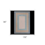 8' X 11' Blue and Beige Handmade Indoor Outdoor Area Rug - Homeroots - Flyclothing LLC