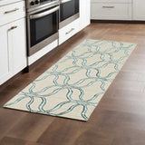 8' Silver Ivory Hand Tufted Vermicular Indoor Runner Rug - Homeroots - Flyclothing LLC