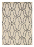 5' X 7' Beige and Silver Wool Vermicular Hand Tufted Area Rug - Homeroots - Flyclothing LLC