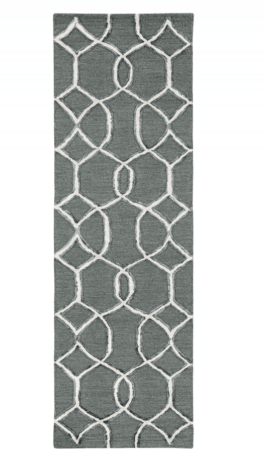 8' X 8' Gray Wool Handmade Runner Rug - Homeroots - Flyclothing LLC
