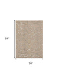 5' X 7' Gray and Ivory Wool Geometric Hand Tufted Area Rug - Homeroots - Flyclothing LLC