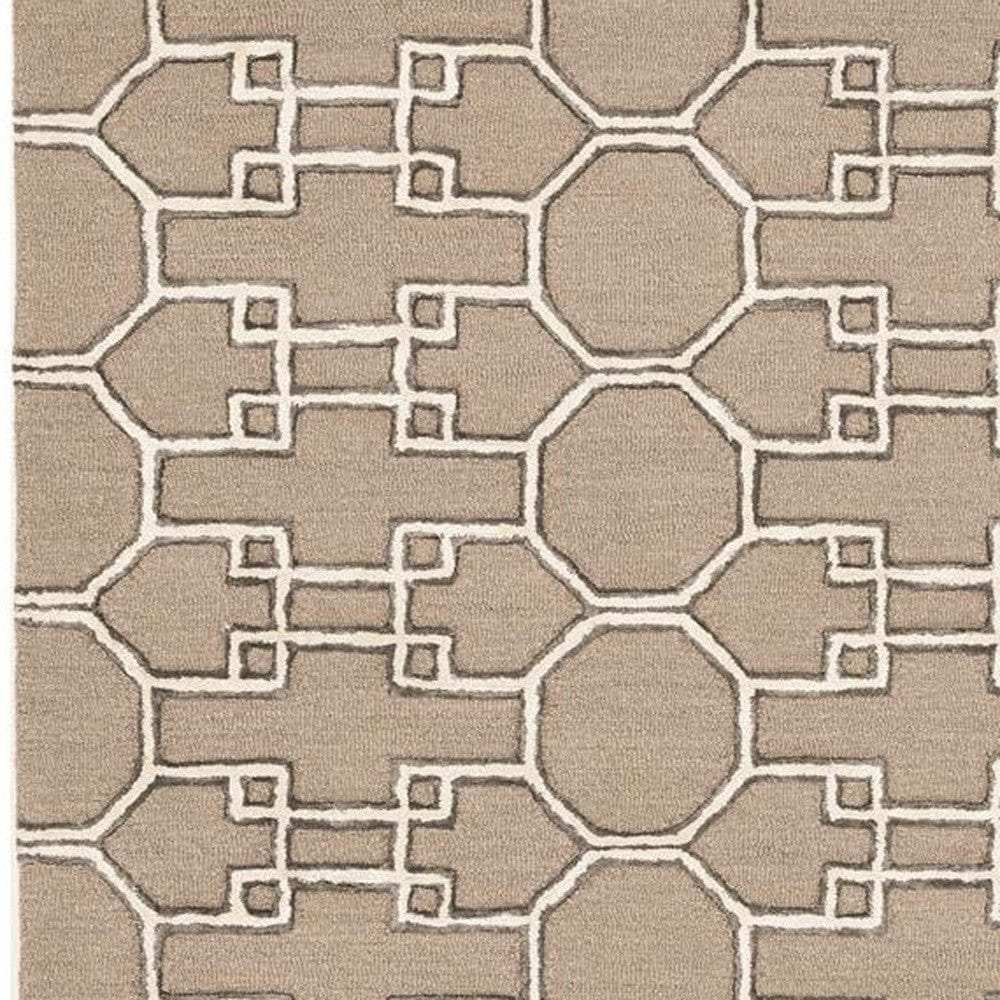 5' X 7' Gray and Ivory Wool Geometric Hand Tufted Area Rug - Homeroots - Flyclothing LLC