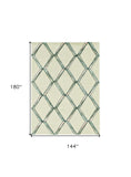 115' Cream Wool Geometric Hand Tufted Area Rug - Homeroots - Flyclothing LLC