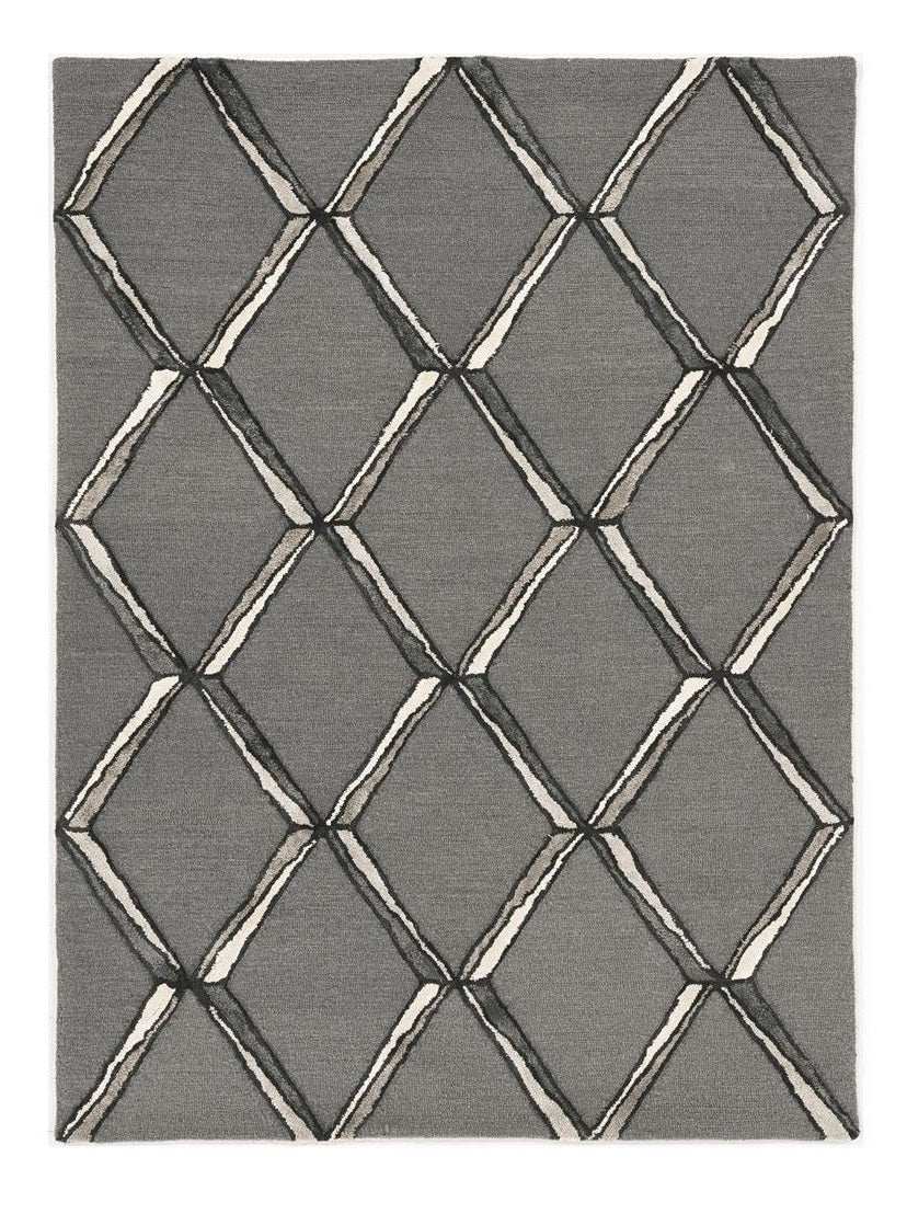 8' X 10' Gray Wool Geometric Hand Tufted Area Rug - Homeroots - Flyclothing LLC