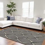8' X 10' Gray Wool Geometric Hand Tufted Area Rug - Homeroots - Flyclothing LLC