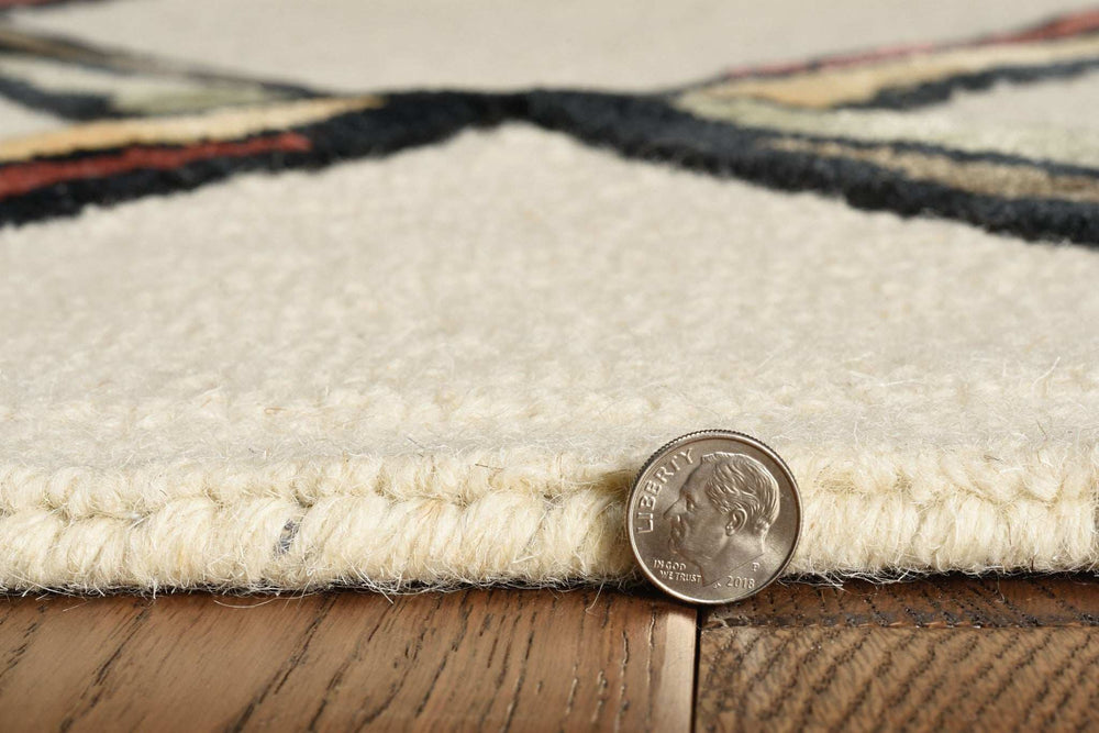 115' Beige Rust and Gold Wool Geometric Hand Tufted Area Rug - Homeroots - Flyclothing LLC