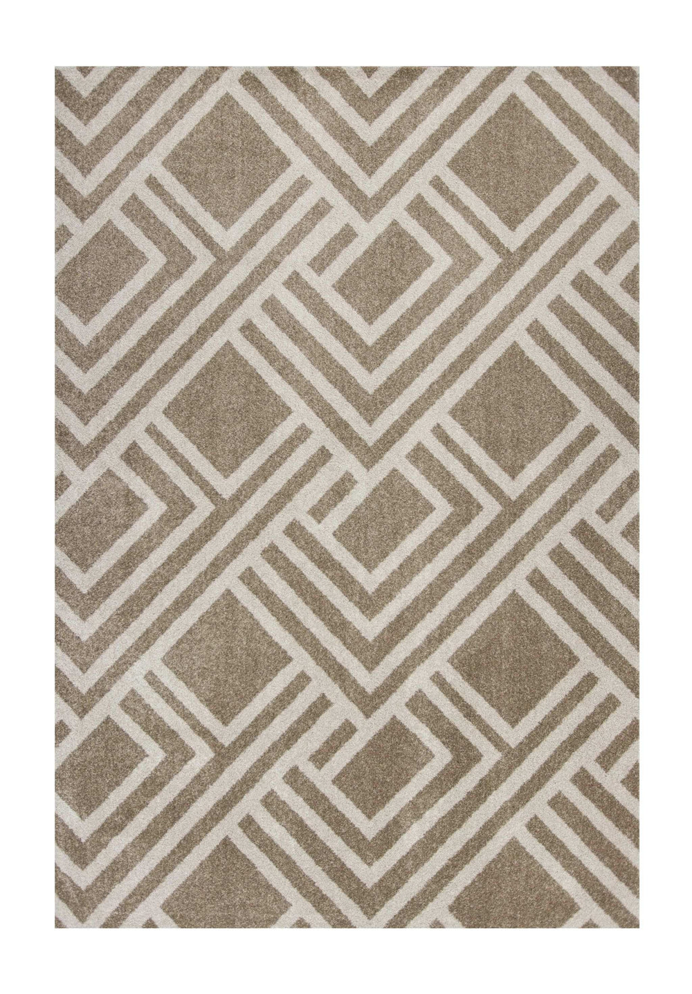 8' X 11' Beige Geometric Indoor Outdoor Area Rug - Homeroots - Flyclothing LLC