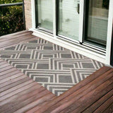 3' X 5' Gray Striped Indoor Outdoor Area Rug - Homeroots - Flyclothing LLC