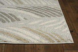 2' X 3' Gray Botanical Leaves Area Rug - Homeroots - Flyclothing LLC