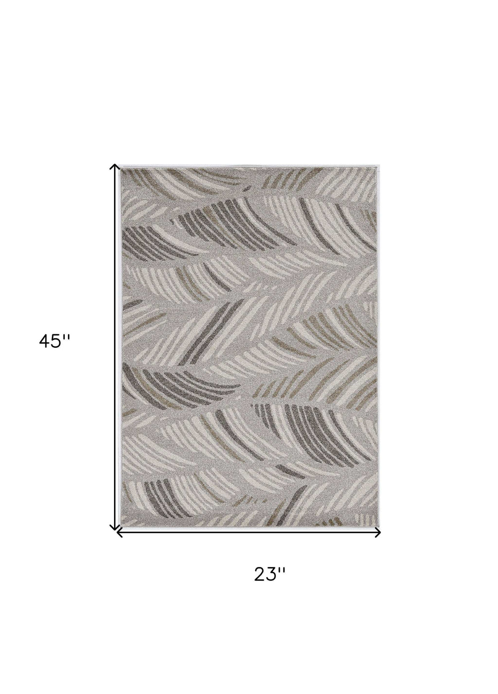 2' X 3' Gray Botanical Leaves Area Rug - Homeroots - Flyclothing LLC