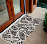 2' X 4' Black and White Abstract Indoor Outdoor Area Rug - Homeroots - Flyclothing LLC